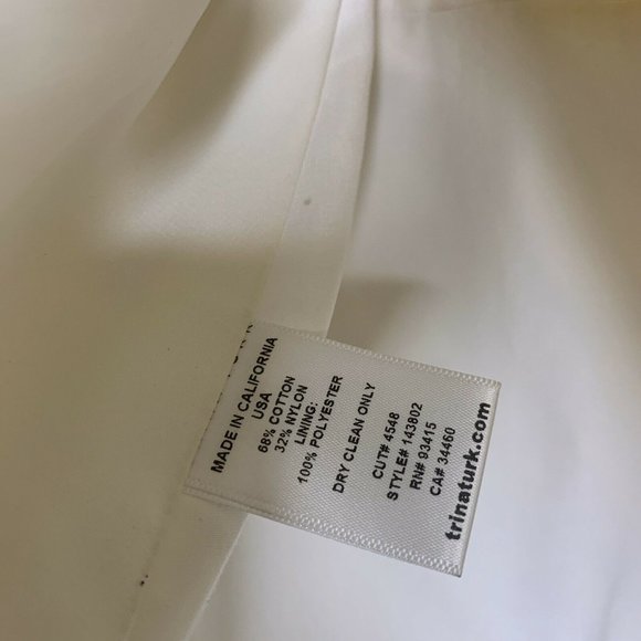 TRINA TURK Sweetheart Strapless Blouse Cream Sz 12 - Picture 6 of 9